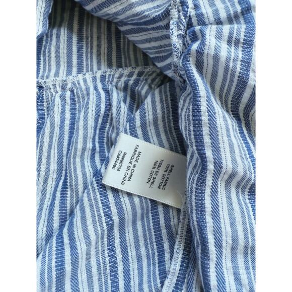 Rebecca Taylor Blue White Striped Cotton Ruffled Wrap Skirt 6 Coquette Coastal - Picture 7 of 9